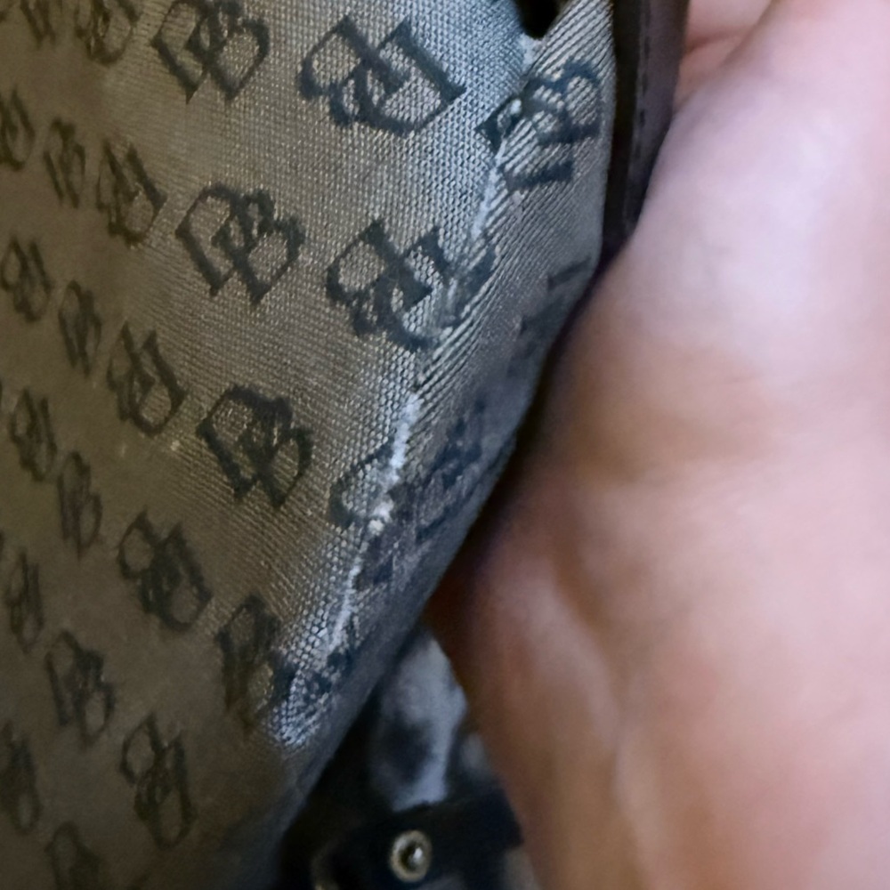 Dooney & Bourke Gray and Black Tote Bag with Monogram Pattern - Picture 2 of 8